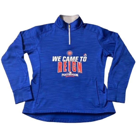 Majestic Tops - Majestic Thermabase 2016 Postseason 1/4 Zip Chicago Cubs